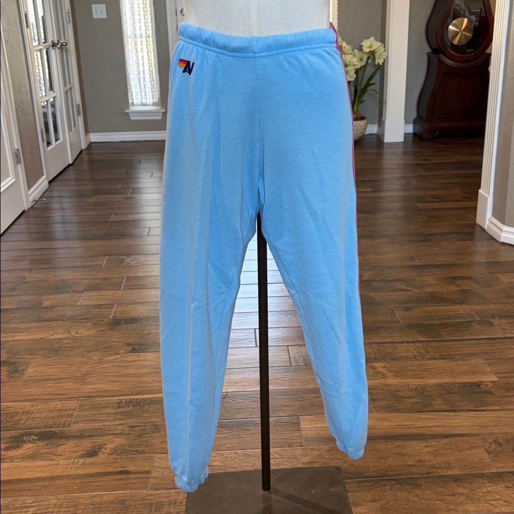 Light Blue Sweatpants with Logo